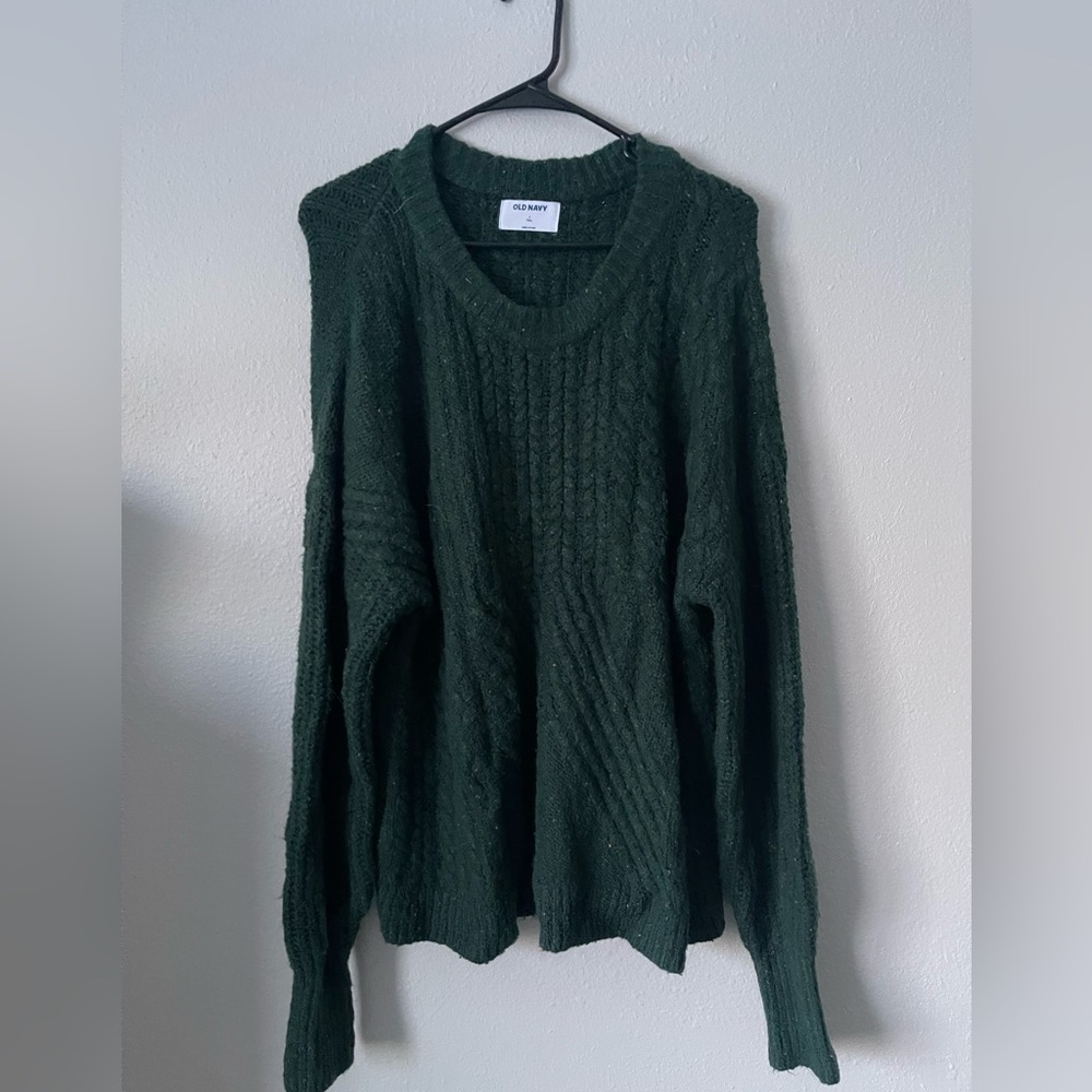 Green thick oversized sweater